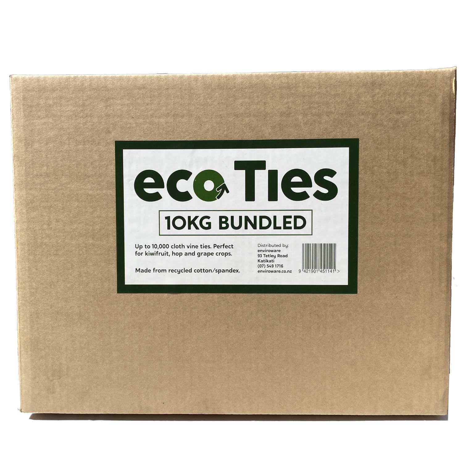 A mighty 10kg box of eco Ties - Bundled. Each box contains 9,000 ties.